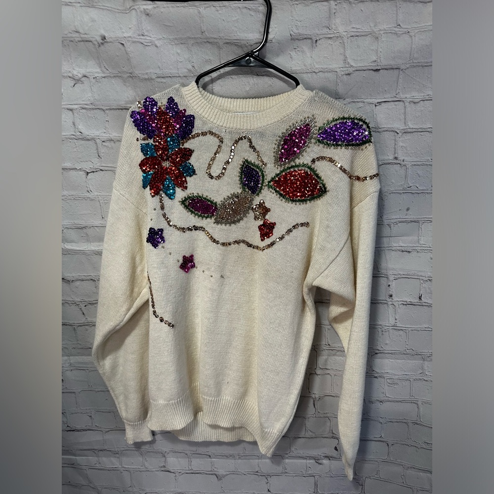 Western Connection Vintage Sequin Knit Sweater Size Medium